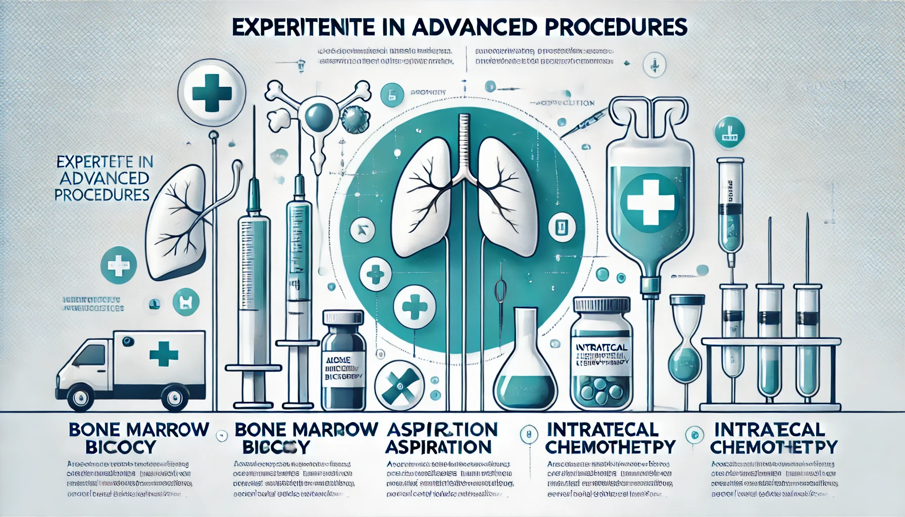 The design highlights procedures like bone marr