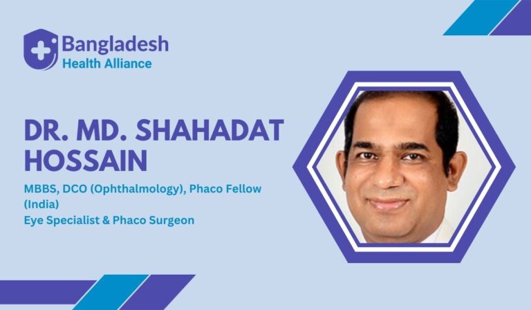 Dr. Md. Shahadat Hossain – Dedicated Eye Specialist & Phaco Surgeon in Chittagong, MBBS, DCO, Phaco Fellow (India), offering advanced cataract treatments.