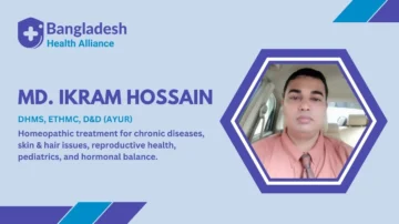 Dr. Md. Ikram Hossain at Molla Homeo Clinic, providing homeopathic treatment in Hazaribagh, Dhaka