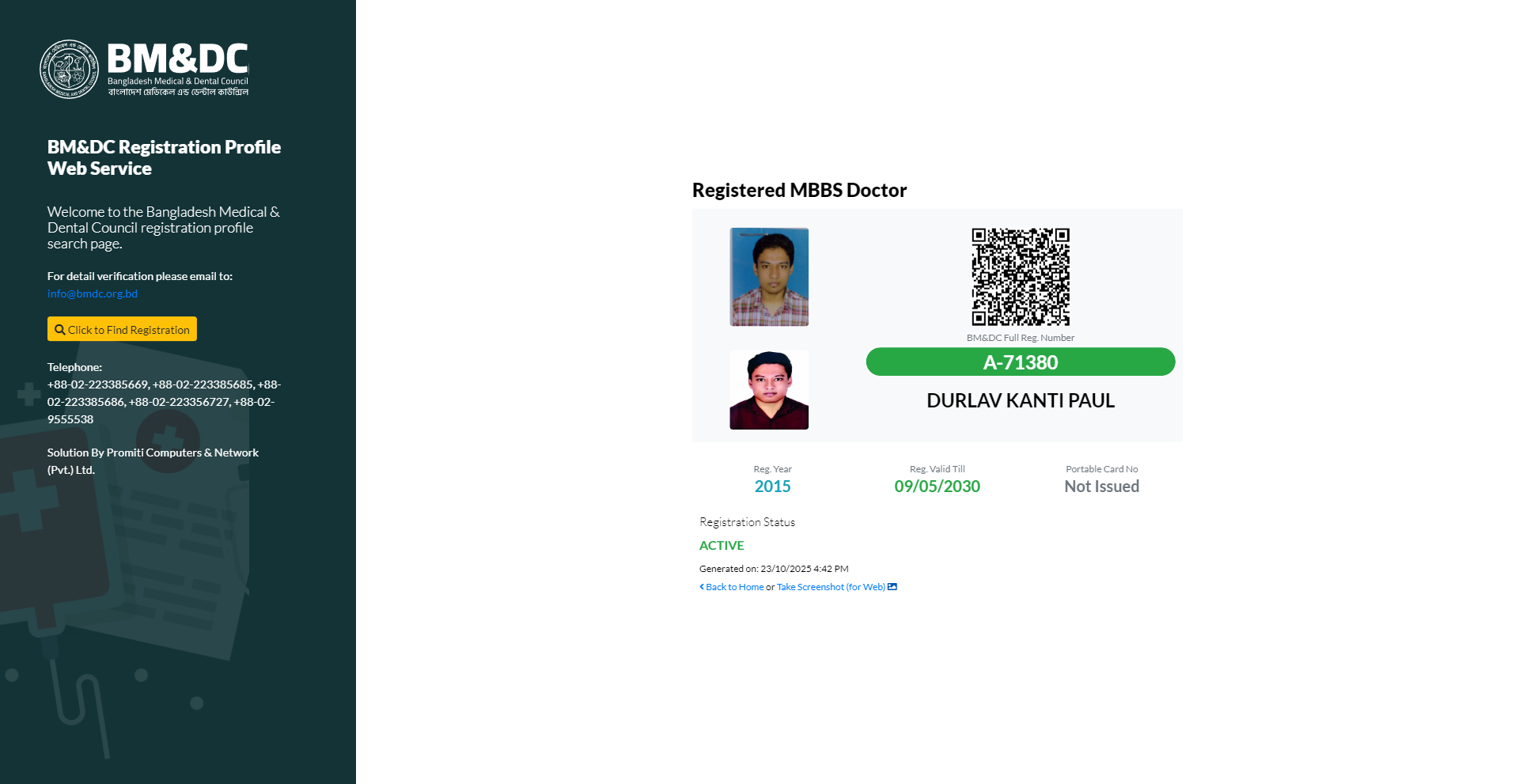 BM&DC-registered pediatric surgeon (Reg. No. A-71380