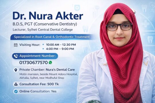 Dr. Nura Akter Dentist in Sylhet, Akhalia