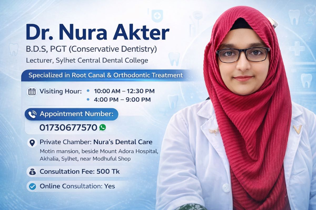Dr. Nura Akter Dentist in Sylhet, Akhalia
