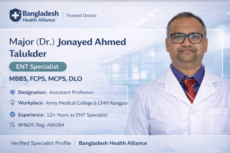 Major (Dr.) Jonayed Ahmed Talukder – ENT Specialist in Rangpur