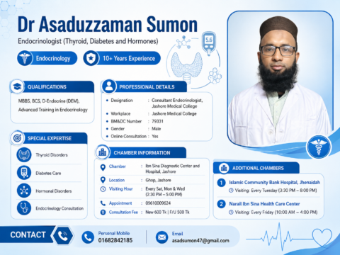 Dr. Asaduzzaman Sumon – Diabetes, Thyroid & Hormone Specialist in Jashore