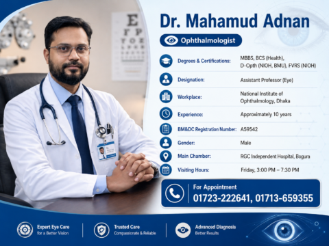 Dr. Mahamud Adnan – Eye Specialist, Retina & Glaucoma Consultant