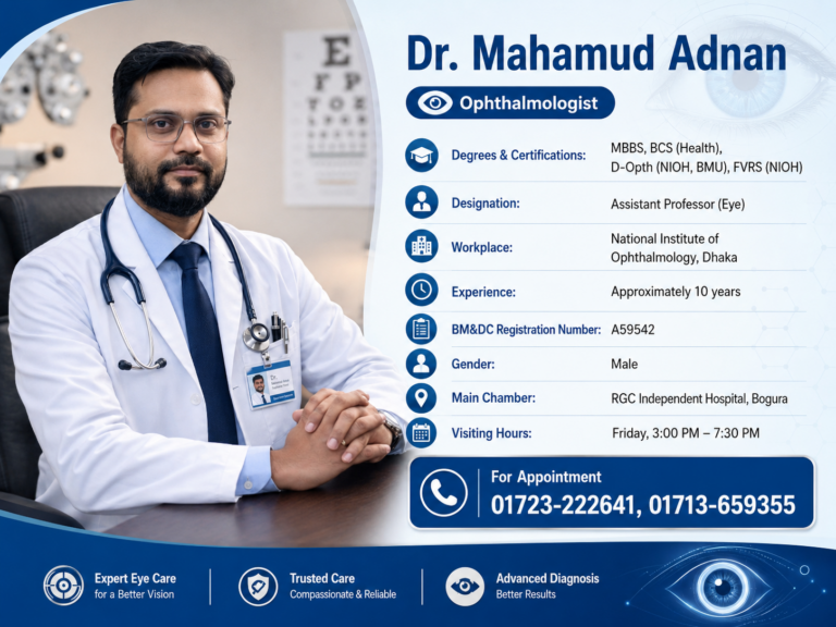 Dr. Mahamud Adnan – Eye Specialist, Retina & Glaucoma Consultant