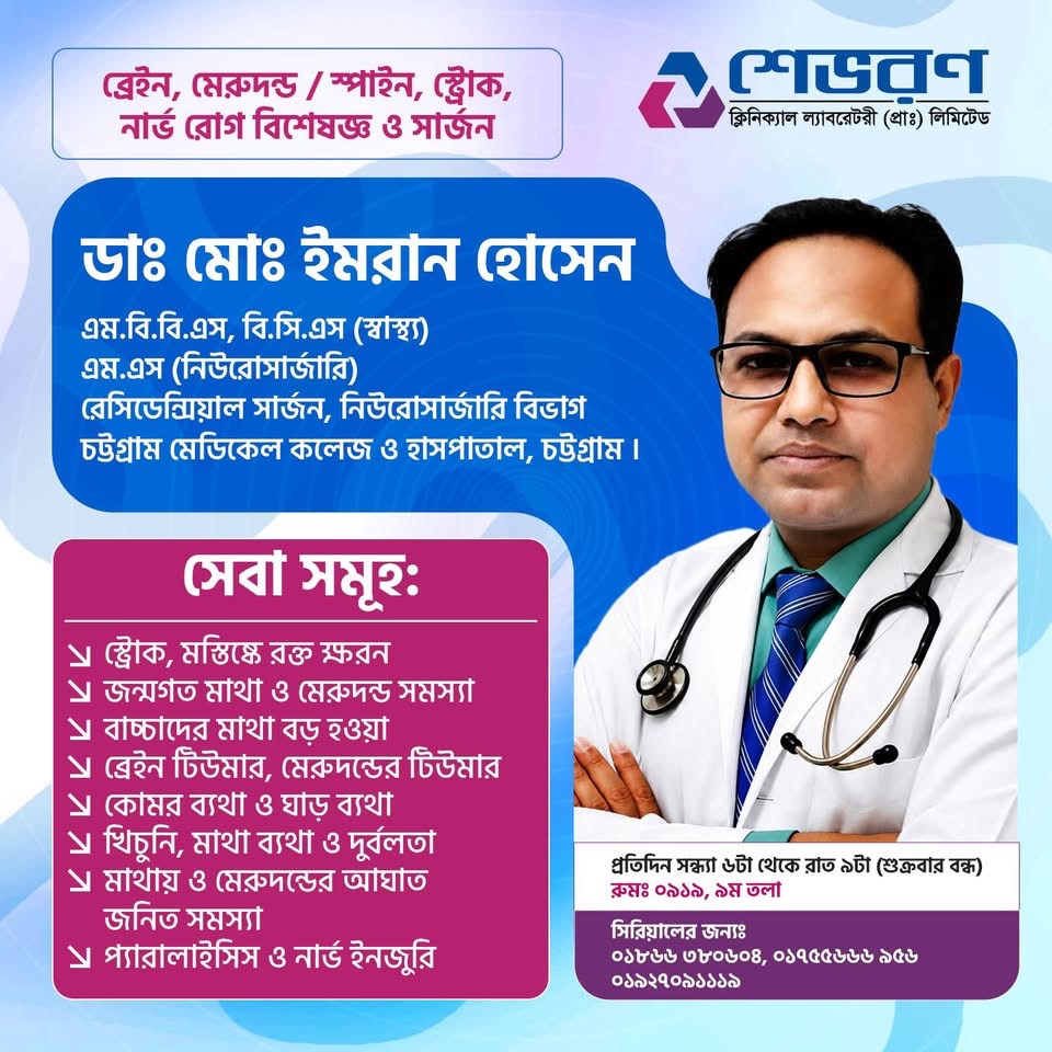 Dr. Md. Imran Hossain - Neurosurgeon in Chattogram for Brain, Spine, Spinal Cord & Nerve Diseases