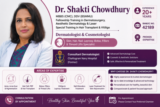 Dr. Shakti Chowdhury – Dermatologist & Cosmetologist in Chittagong