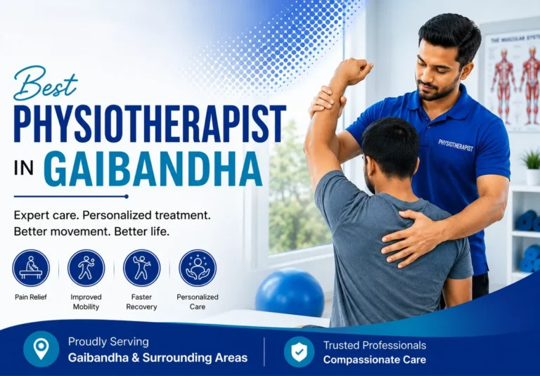 Physiotherapy session for paralysis rehabilitation in Gaibandha, covering Sadullapur and surrounding areas.