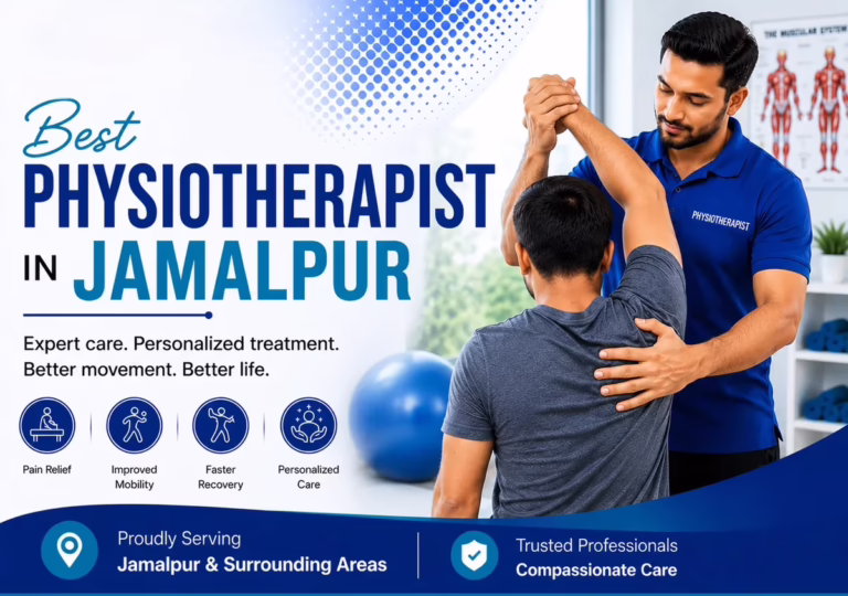 Physiotherapy session for paralysis rehabilitation in Jamalpur, covering Jamalpur Sadar and surrounding areas.