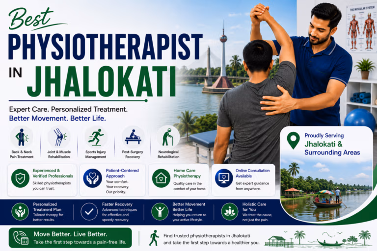 Therapist assisting a patient with controlled rehabilitation exercises in Jhalokati and Jhalakathi Sadar.