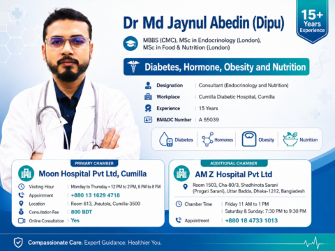 Dr Md Jaynul Abedin Diabetes Hormone Obesity Nutrition Specialist in Cumilla