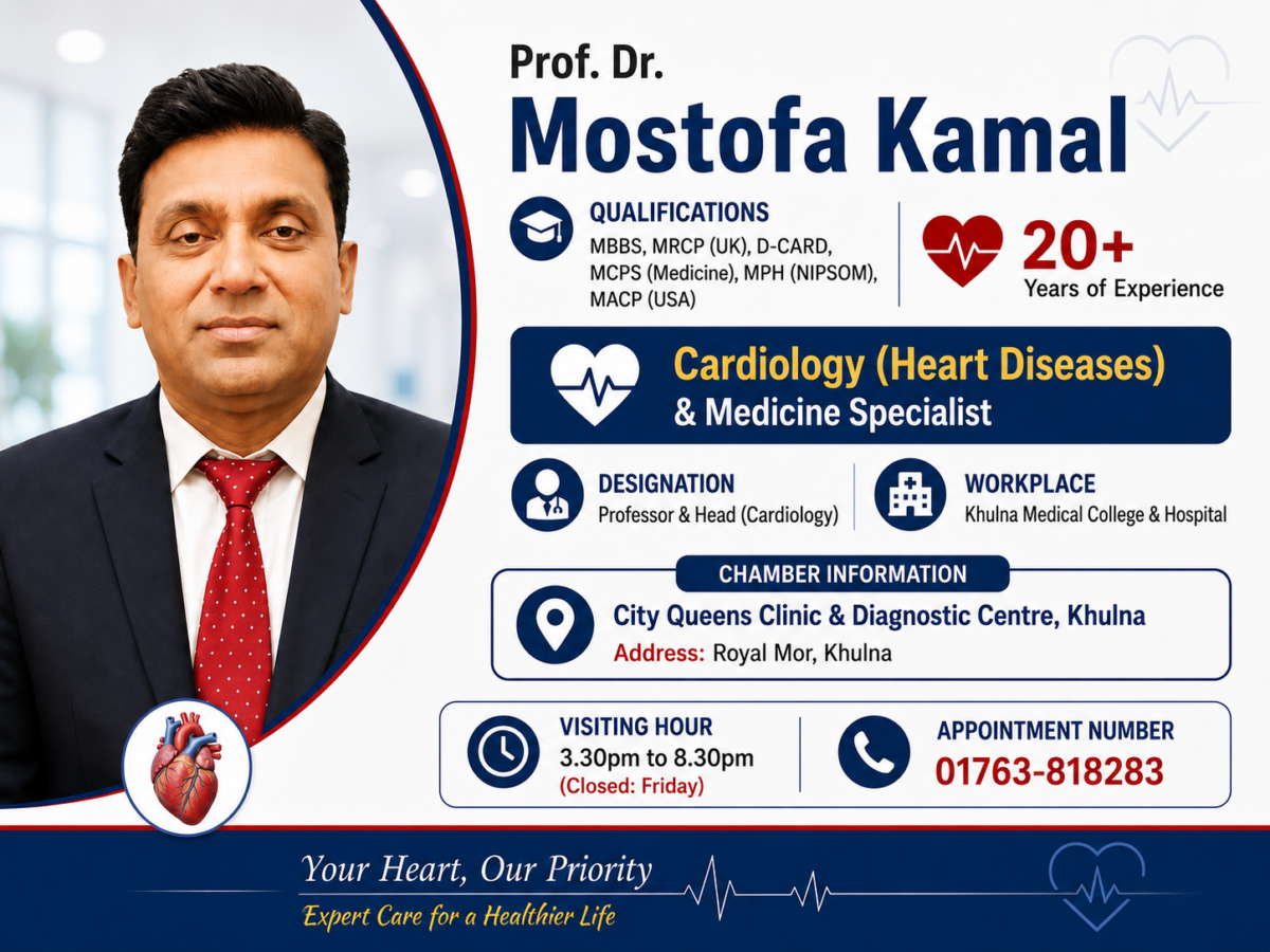 Mostofa Rong Dr. Mostofa Kamal | Cardiologist in Khulna (Royal Mor)