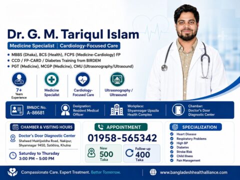 Dr. G. M. Tariqul Islam, Experienced Medicine & Cardiology-Focused RMO in Shyamnagar
