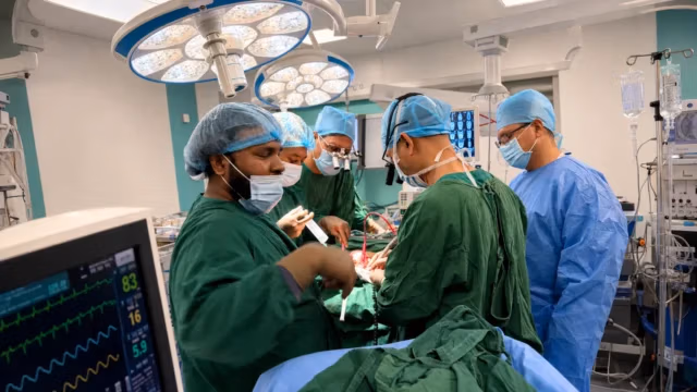 Advanced hospital operating room and surgical team providing oral cancer surgery in Dhaka