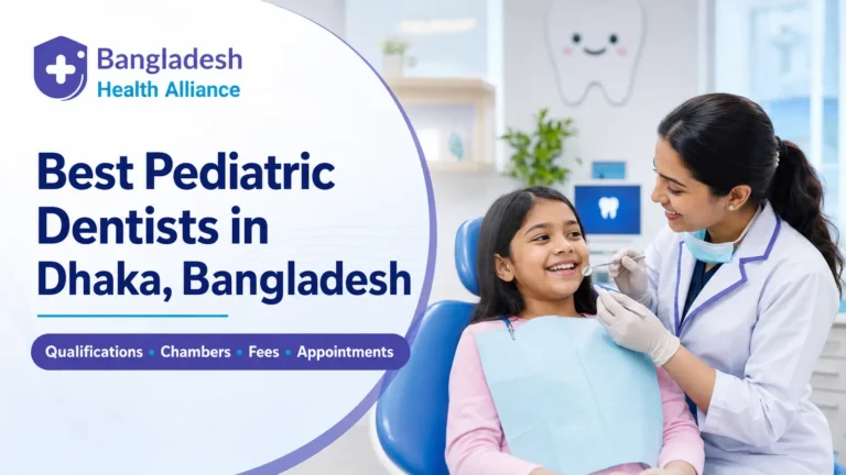 Pediatric dentist examining a smiling child in Dhaka, Bangladesh