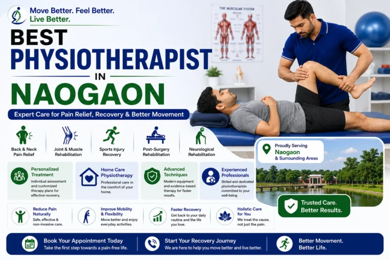 Physiotherapy session for paralysis rehabilitation in Naogaon, covering Mahadebpur and surrounding areas.