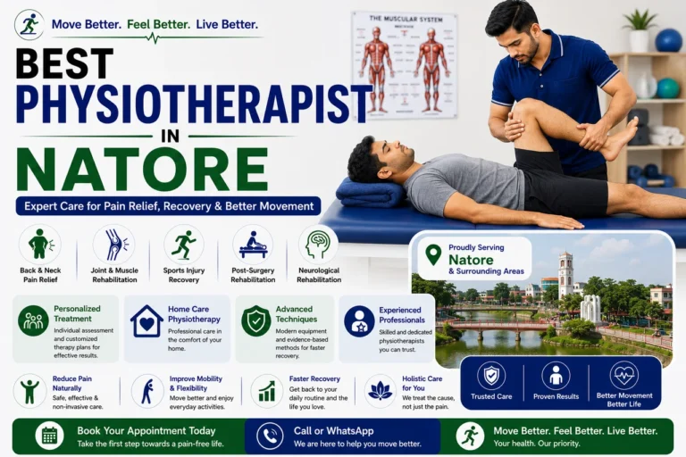 Therapist assisting a patient with strength and flexibility training in Natore and Natore Sadar.