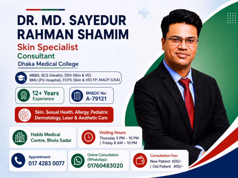 Dr. Md. Sayedur Rahman Shamim skin specialist and consultant dermatologist in Bhola