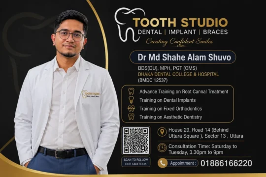 Dr. Md. Shahe Alam Shuvo oral and dental surgeon in Uttara Dhaka for implants braces root canal and aesthetic dentistry