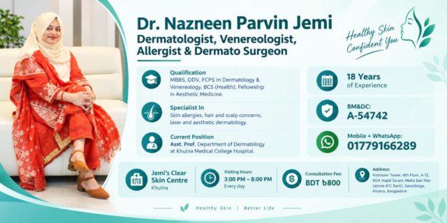Dr. Nazneen Parvin Jemi Dermatology Khulna Profile Cover Photo